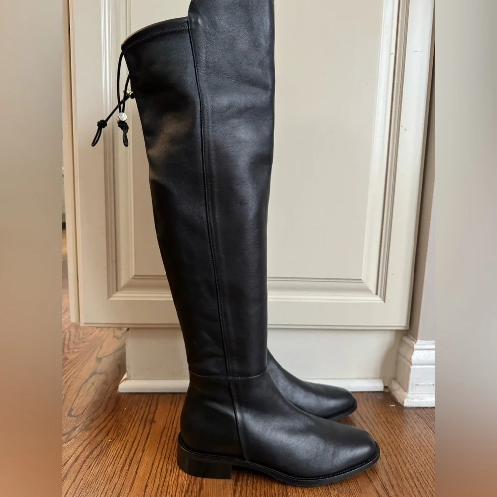 Aquatalia Norina Weatherproof Over The Knee Black Leather Boot 9